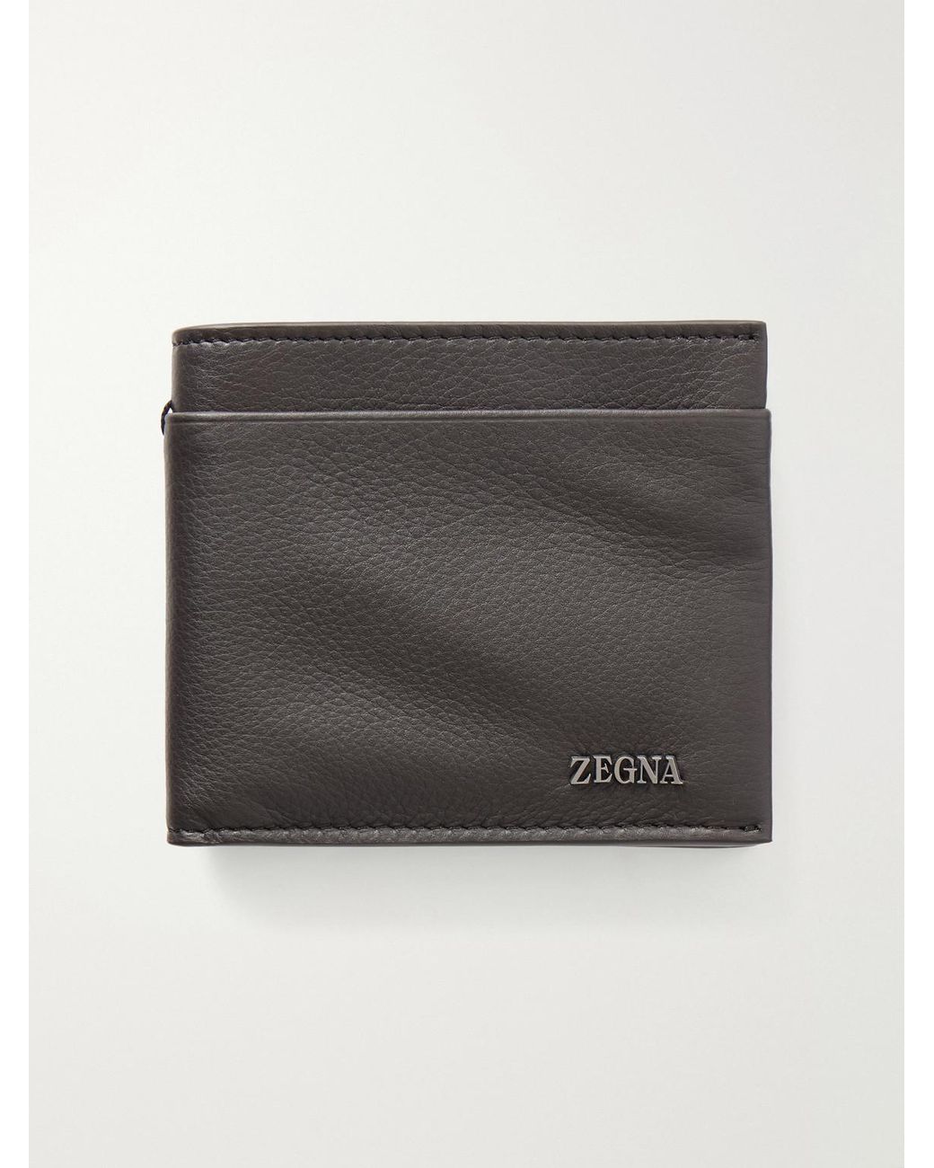 Zegna Gray Secondskin Logo-embellished Leather Billfold Wallet for men