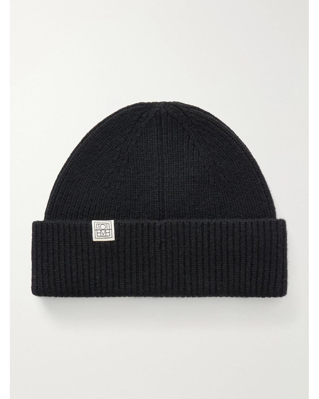 Totême Blue Cashmere Ribbed Beanie for men