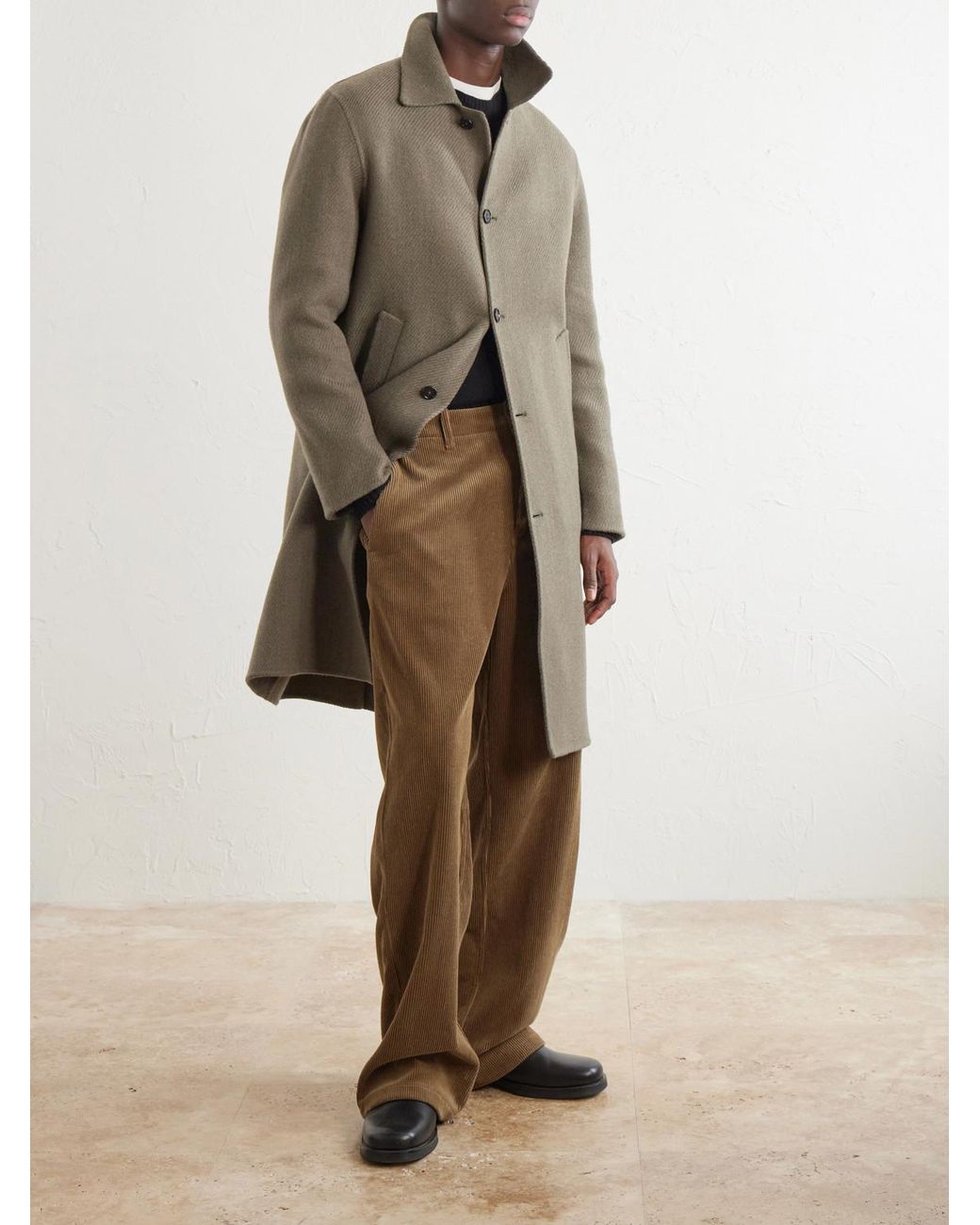Jil Sander Natural Virgin-Wool Twill Trench Coat for men
