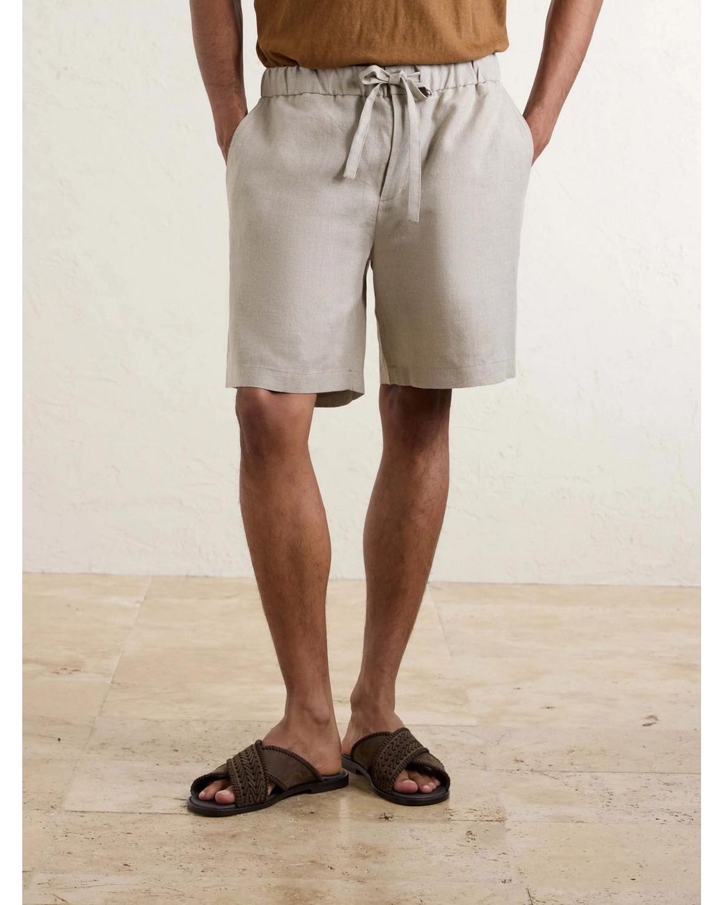 De Bonne Facture Natural Traveler Straight-Leg Linen Shorts for men