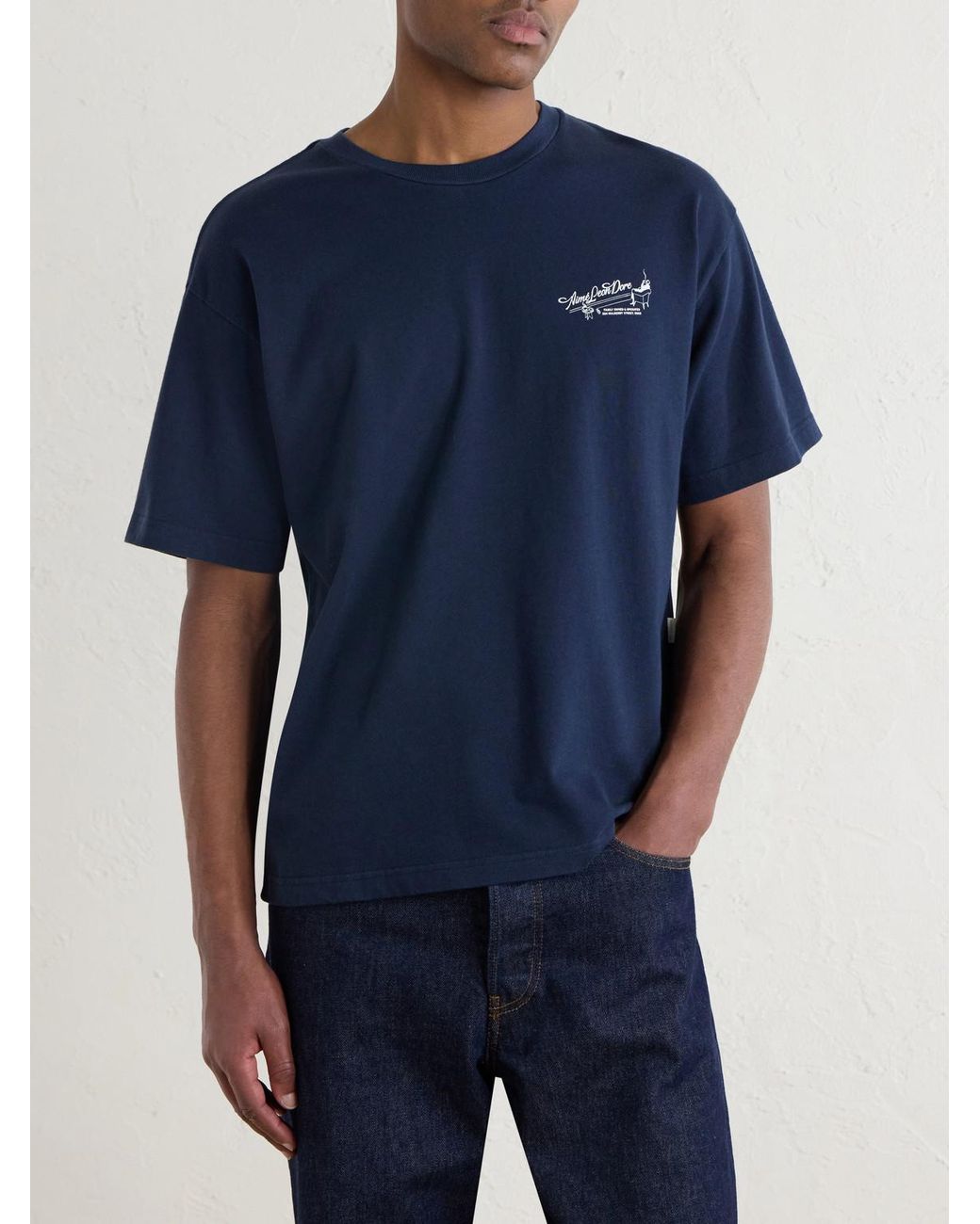 Aimé Leon Dore Blue Logo-Printed Cotton-Jersey T-Shirt for men