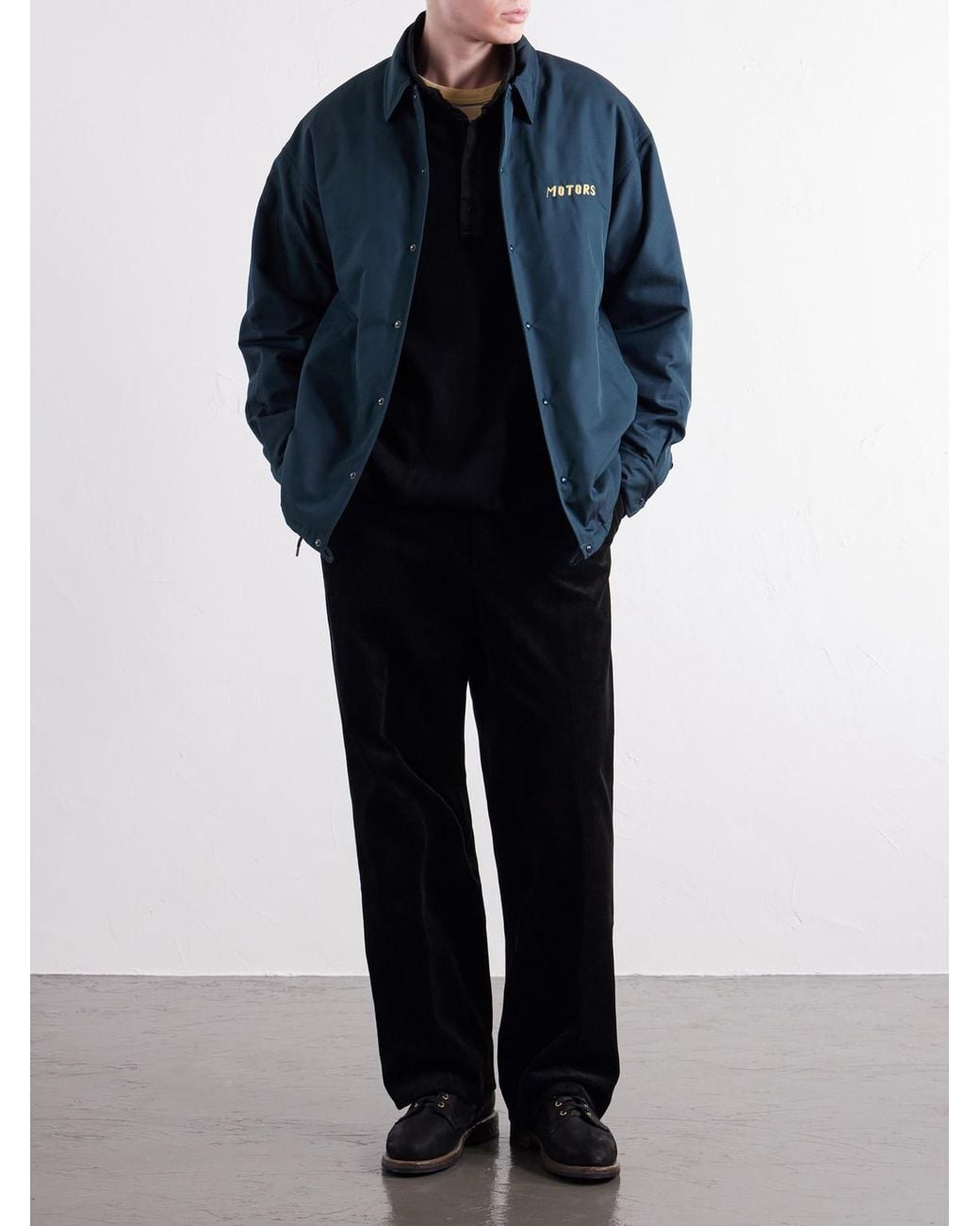 Visvim Blue Embroidered Wool And Silk-Blend-Gabardine Jacket for men