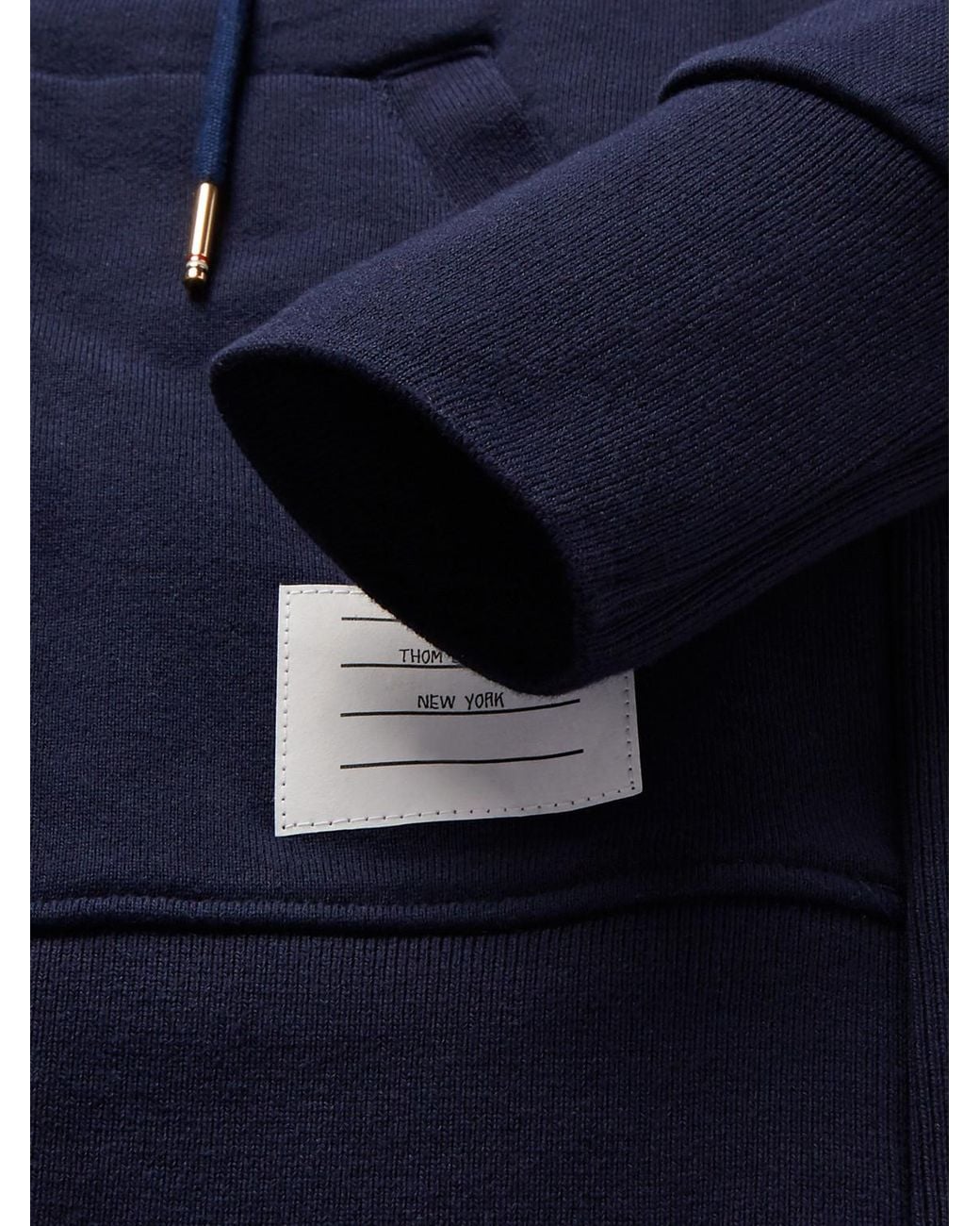 Thom Browne Blue Slim-Fit Striped Loopback Cotton-Jersey Zip-Up Hoodie for men