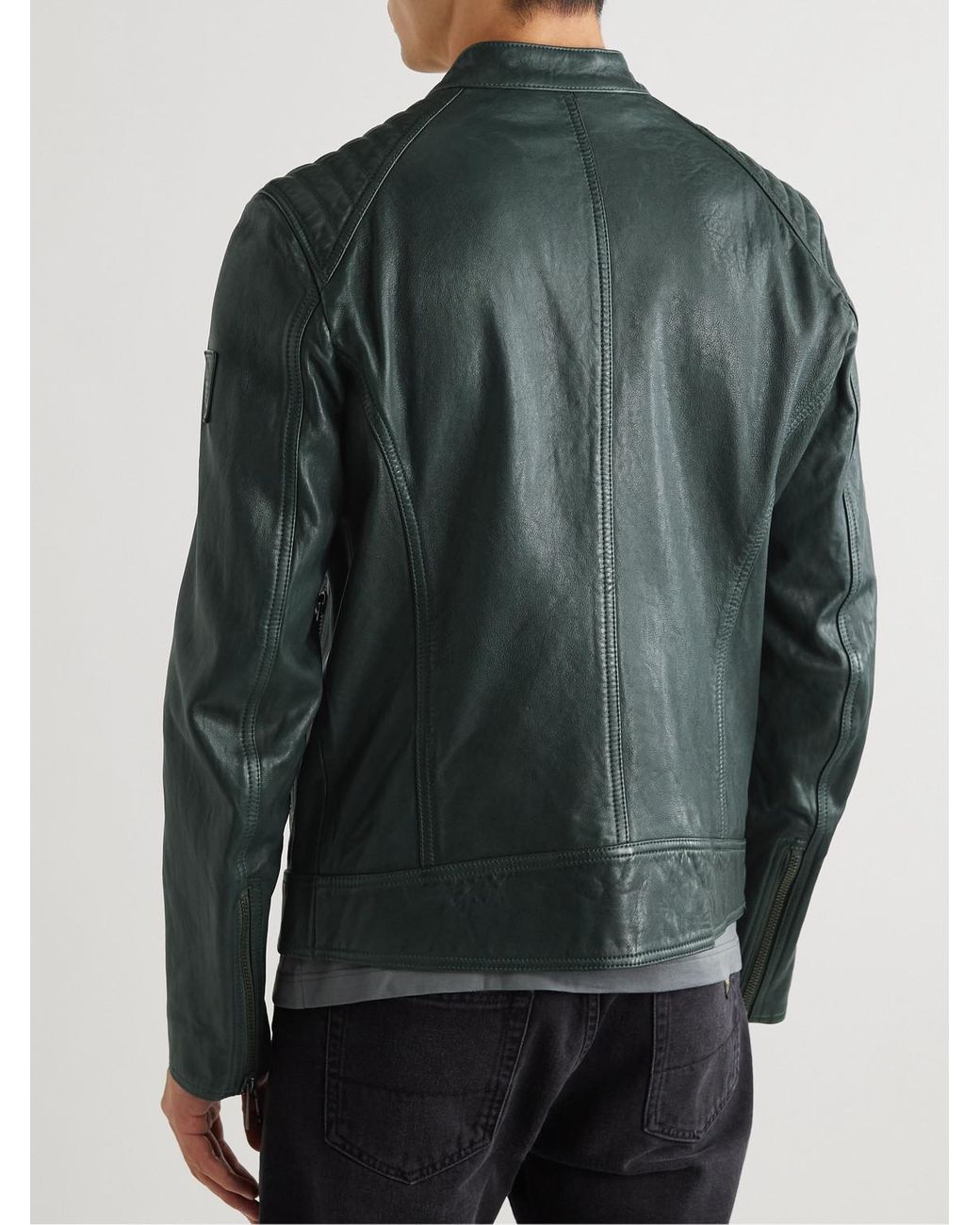 Belstaff V Racer 2.0 Leather Jacket in Green for Men Lyst UK