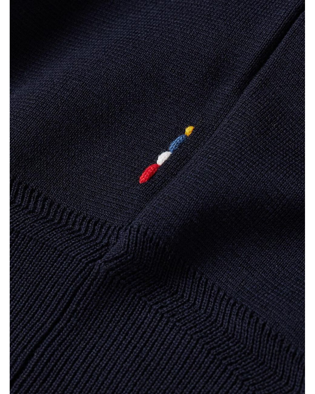 Orlebar Brown Blue Lennard Merino Wool Half-Zip Sweater for men