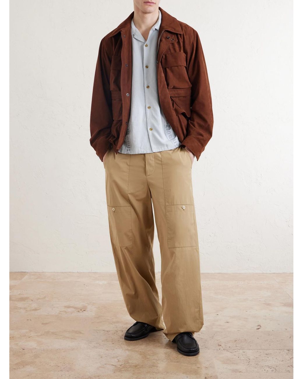 Aimé Leon Dore White Embroidered Linen-Blend Shirt for men