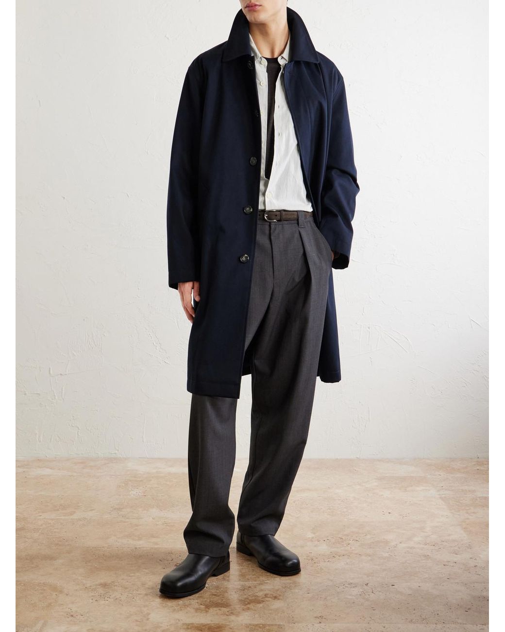 A.P.C. Blue Mac Duras Cotton Mac Coat for men