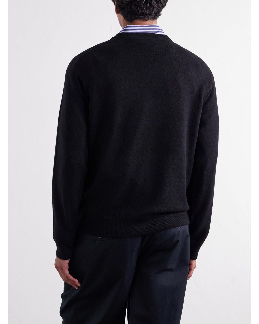 Mr P. Black Wool And Cashmere-Blend Sweater for men