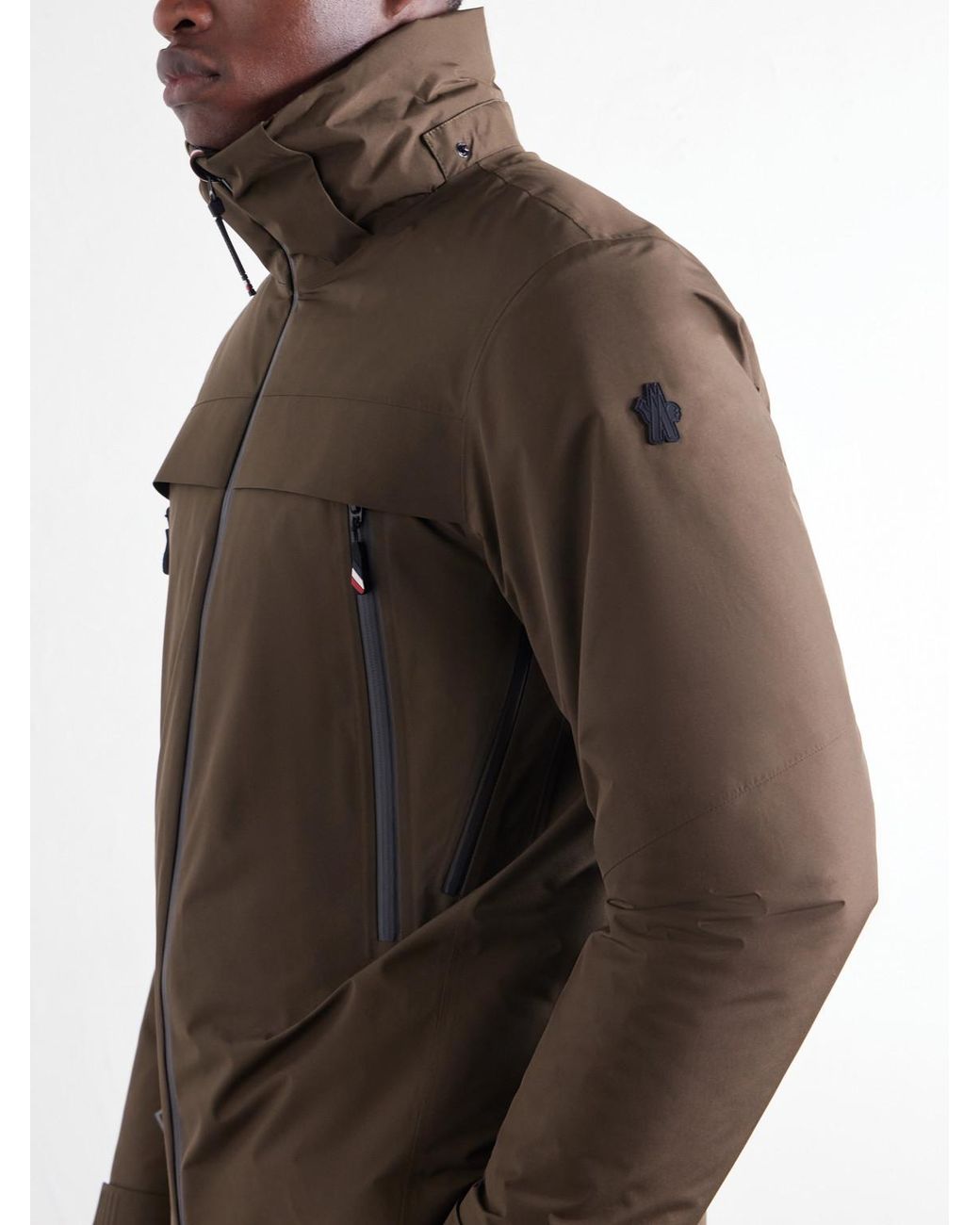 Moncler Brown Balmhorn Hooded Shell Down Ski Jacket for men
