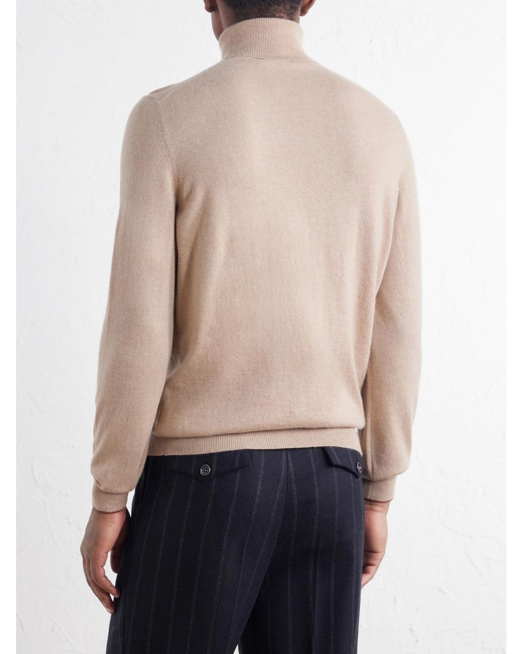 Brunello Cucinelli Natural Cashmere Rollneck Sweater for men