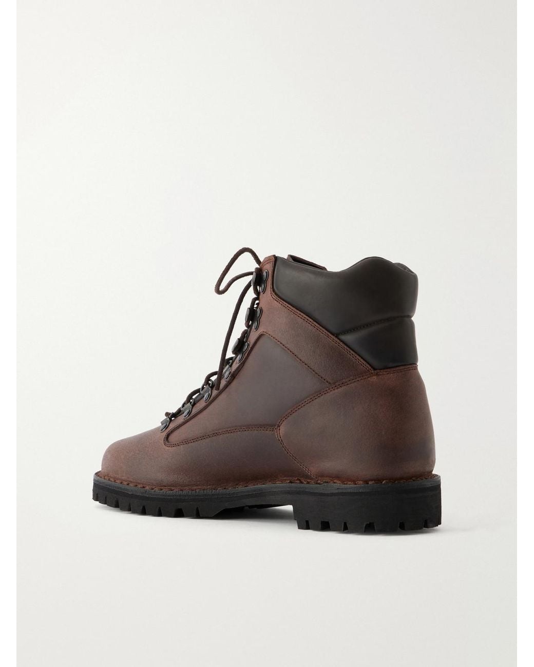 Yuketen Brown American Mountain Oiled Leather Hiking Boots for men