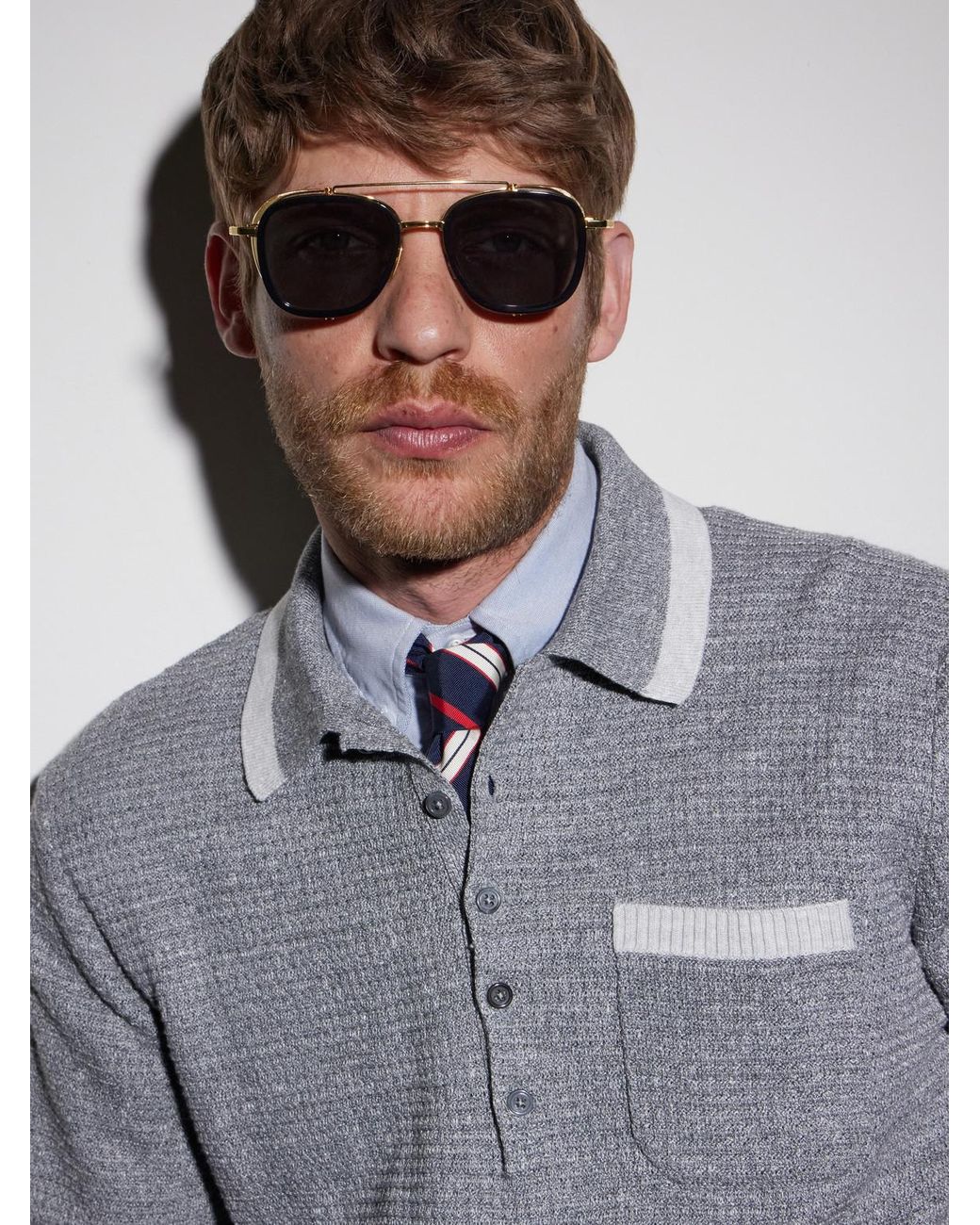 Thom Browne Metallic Round-Frame-Tone Titanium Sunglasses for men