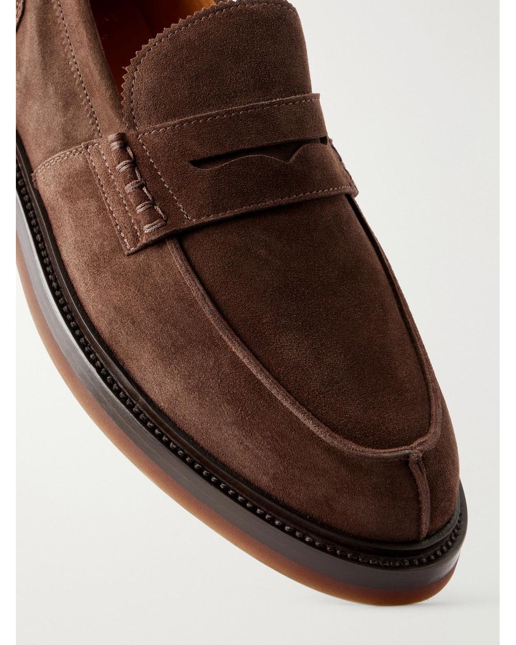 Officine Creative Brown Sax Flexi 001 Suede Loafers for men