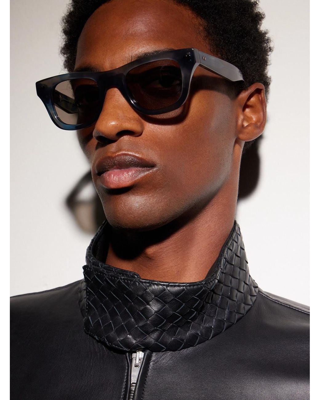 Bottega Veneta Blue Bold Ribbon Stud D-Frame Recycled-Acetate Sunglasses for men