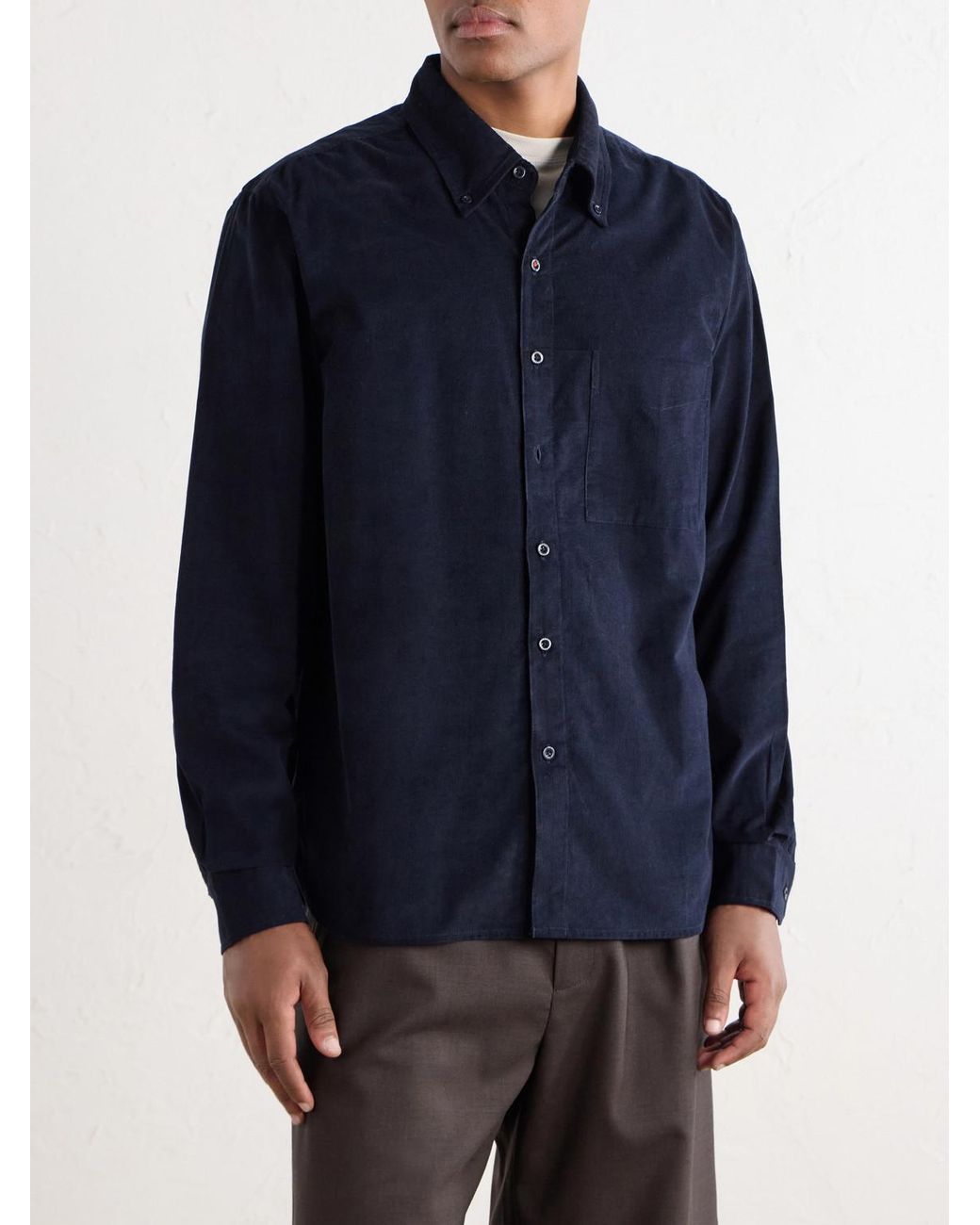 Kardo Blue Ronald Cotton-Corduroy Shirt for men