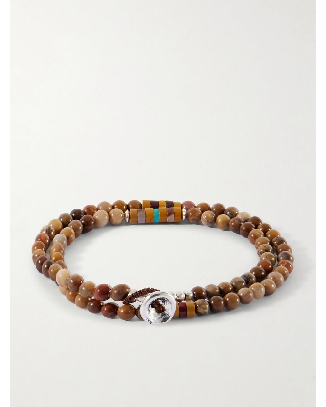 Mikia Brown Sterling Magnesite Bracelet for men