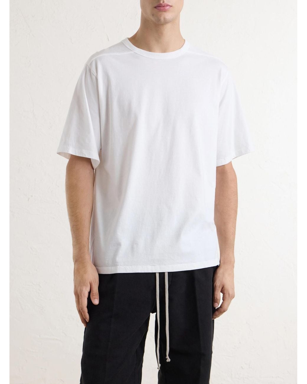 Rick Owens White Brad Cotton-Jersey T-Shirt for men
