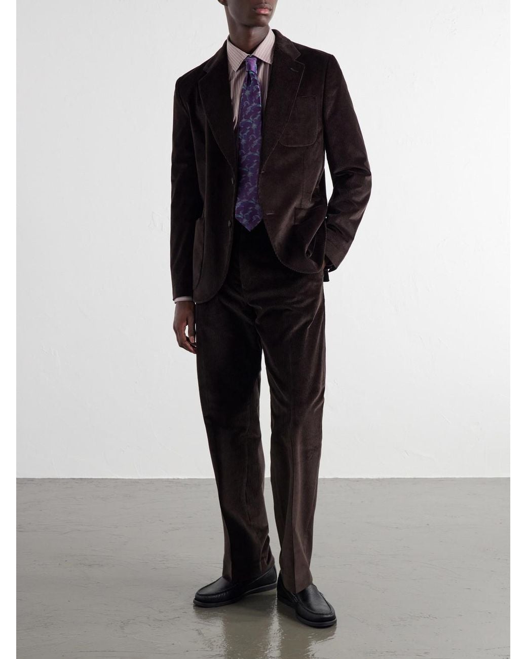 Paul Smith Black Cotton-Blend Corduroy Suit Jacket for men