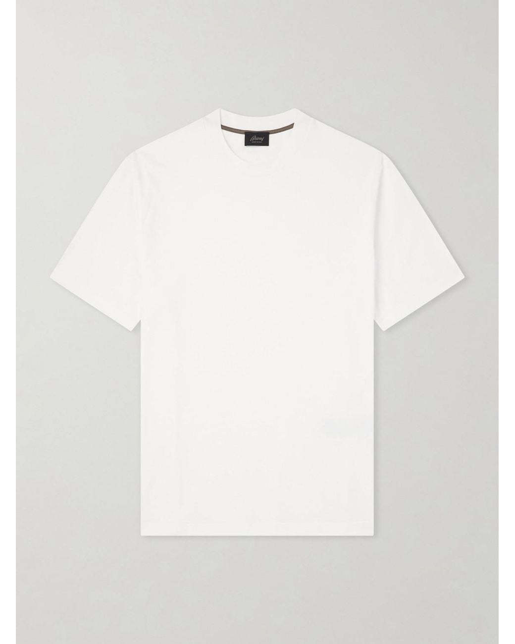 Brioni White Cotton-Jersey T-Shirt for men