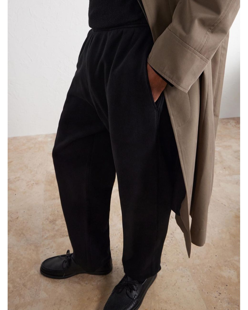 Nili Lotan Black Enli Tapered Cotton-Jersey Sweatpants for men