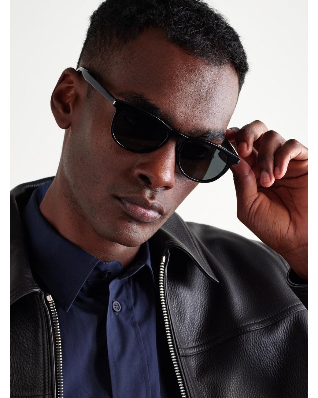 Saint Laurent Black Round-Frame Recycled-Acetate Sunglasses for men