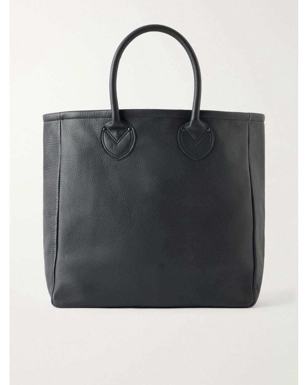 Orslow Black Leather Tote Bag for men
