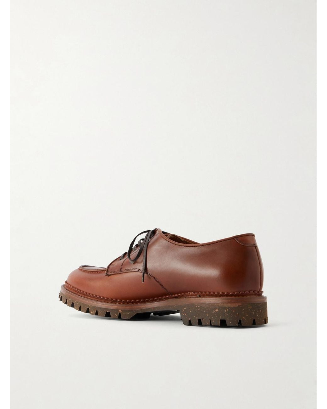 Yuketen Brown Wadaken Leather Derby Shoes for men