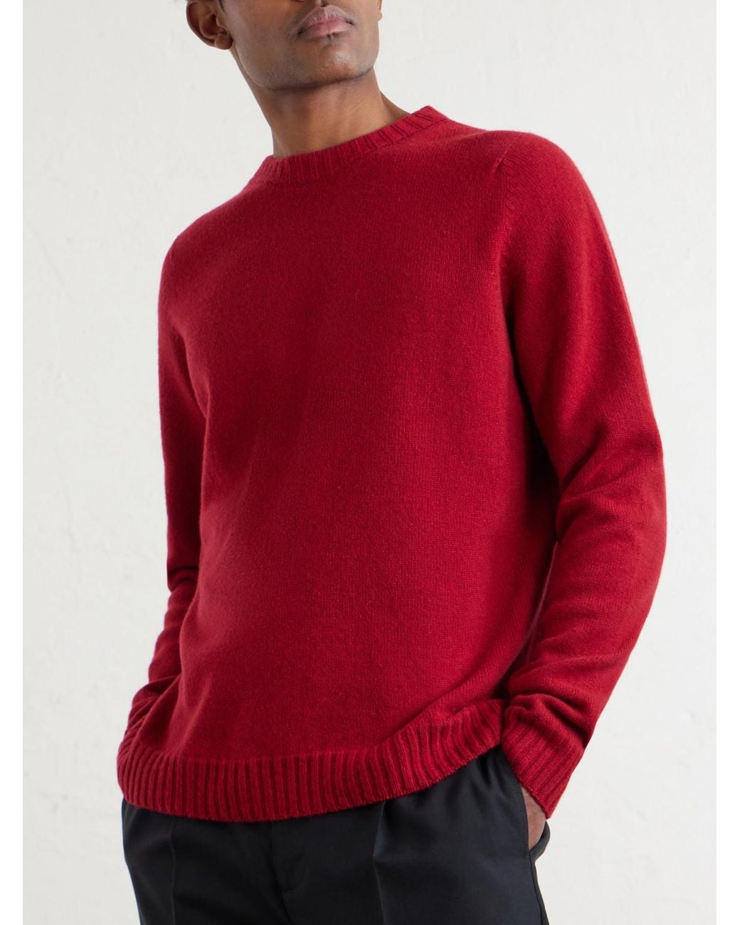 John Smedley Red Norfolk Recycled-Cashmere And Merino Wool-Blend Sweater for men