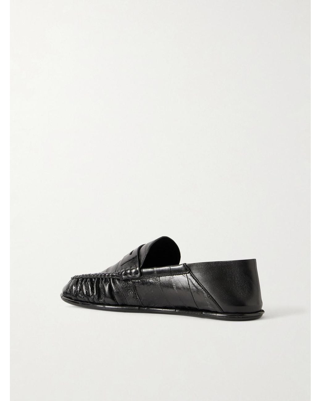 Saint Laurent Black Le Loafer Collapsible-heel Logo-embellished Eel Loafers Loafers for men