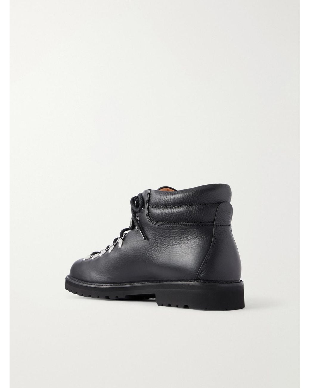 NN07 Black Fracap M127 Textured Leather Hiking Boots for men