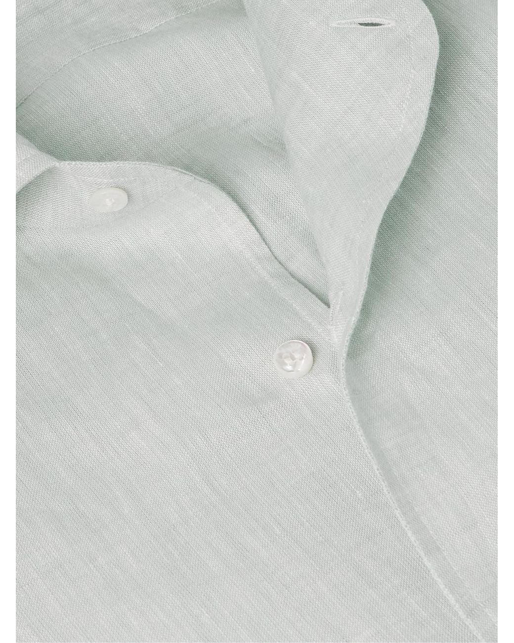 Loro Piana Gray André Arizona Linen Shirt for men