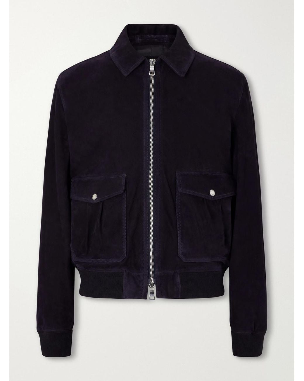 Mr P. Blue Suede Blouson Jacket for men