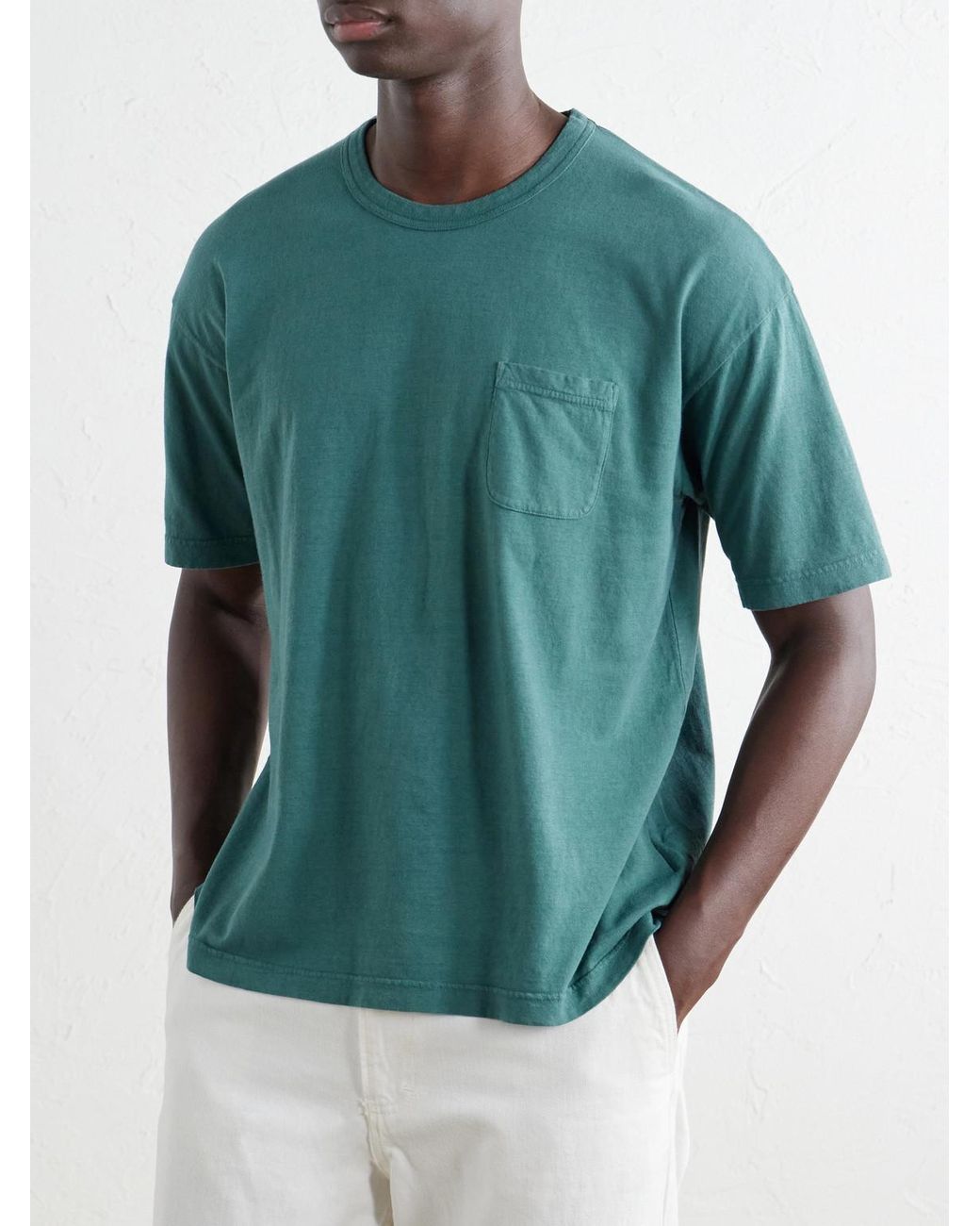 Visvim Green Jumbo Cotton T-Shirt for men