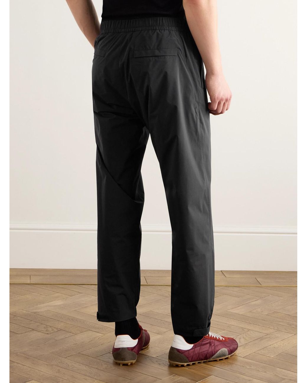 Laminar Black Tapered Shell Trousers for men