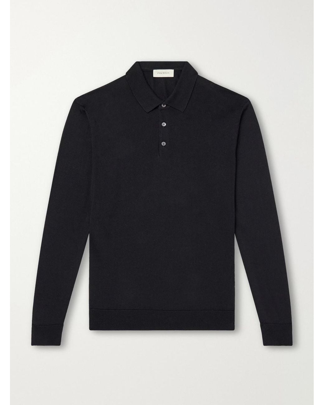 Piacenza 1733 Blue Wool And Silk-Blend Polo Sweater for men
