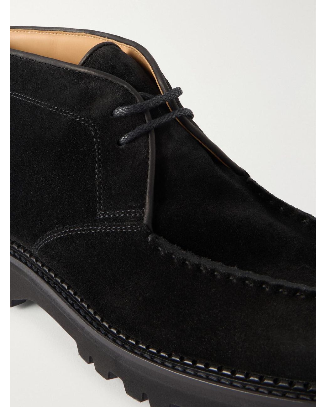 John Lobb Black Chukka Suede Boots for men