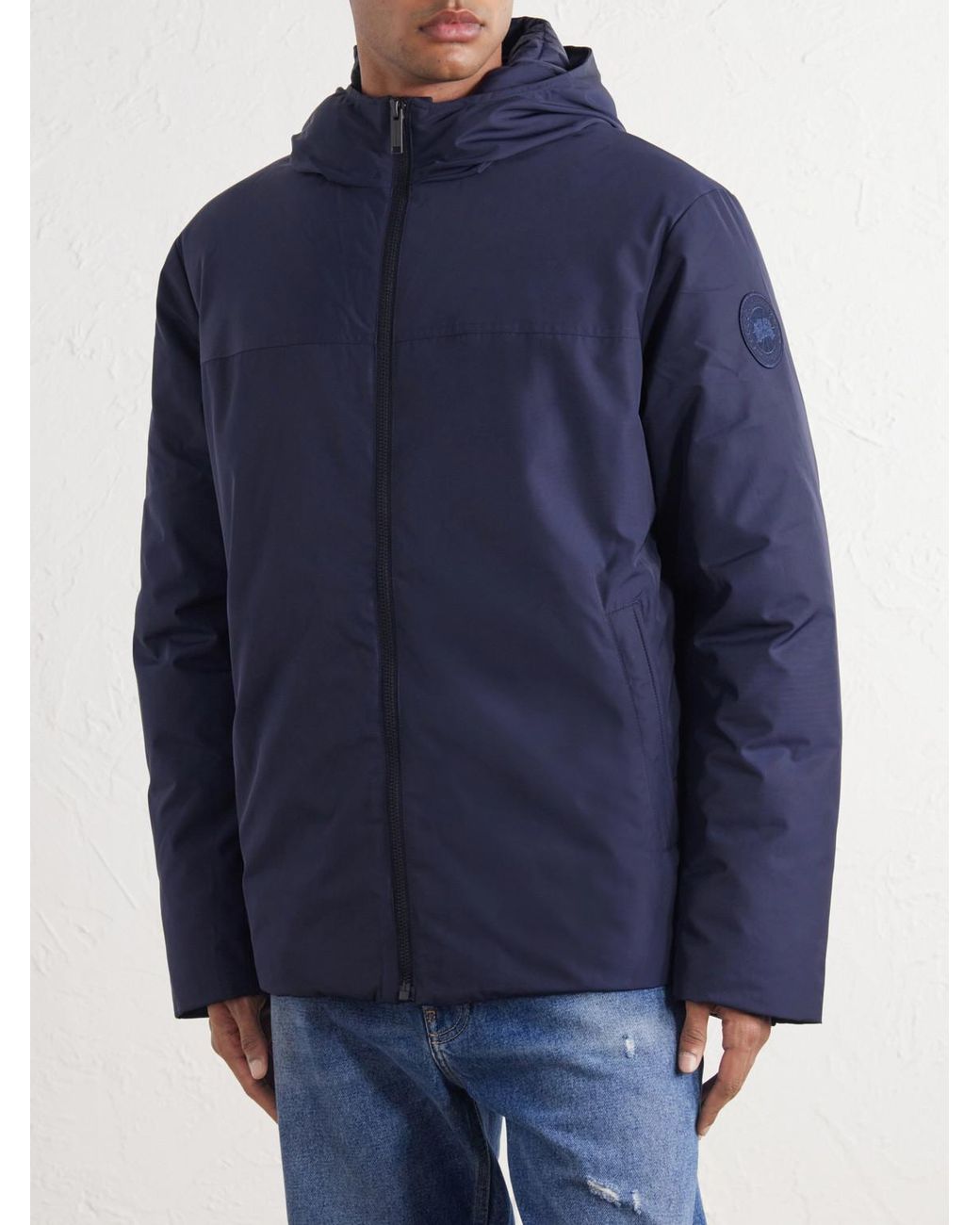 Canada Goose Blue Riverside Hooded Padded Shell Down Jacket for men