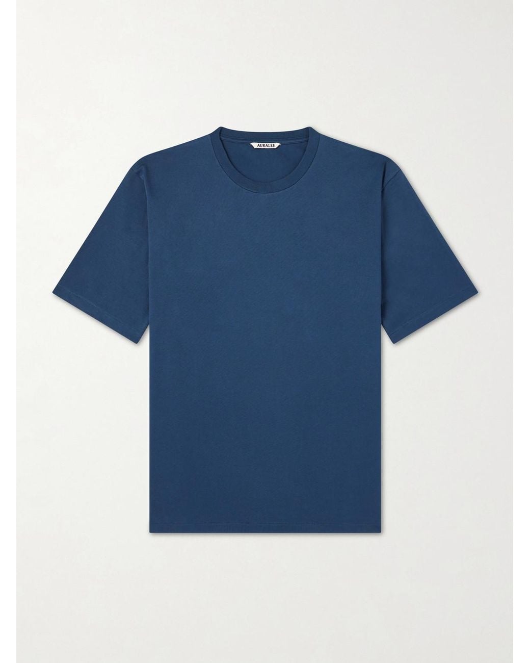 Auralee Blue Luster Cotton-jersey T-shirt for men
