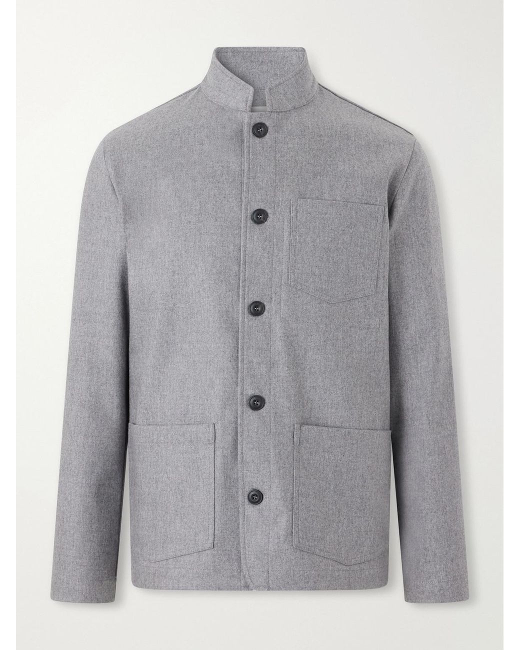 Altea Gray Pablo Wool-blend Flannel Blouson Jacket for men