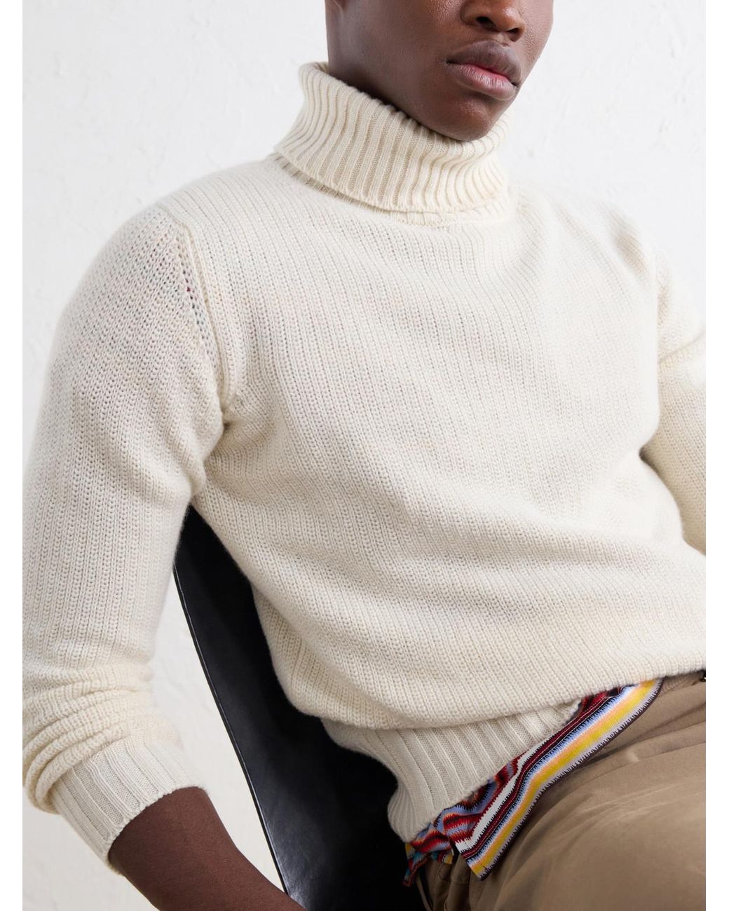 STÒFFA Natural Cashmere Rollneck Sweater for men