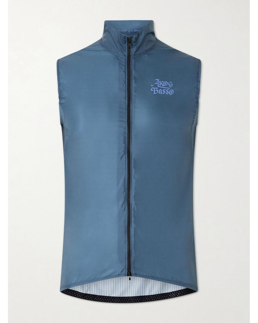 A Kind Of Guise Blue Basso Giro Alpino Logo-Print Shell Cycling Gilet for men