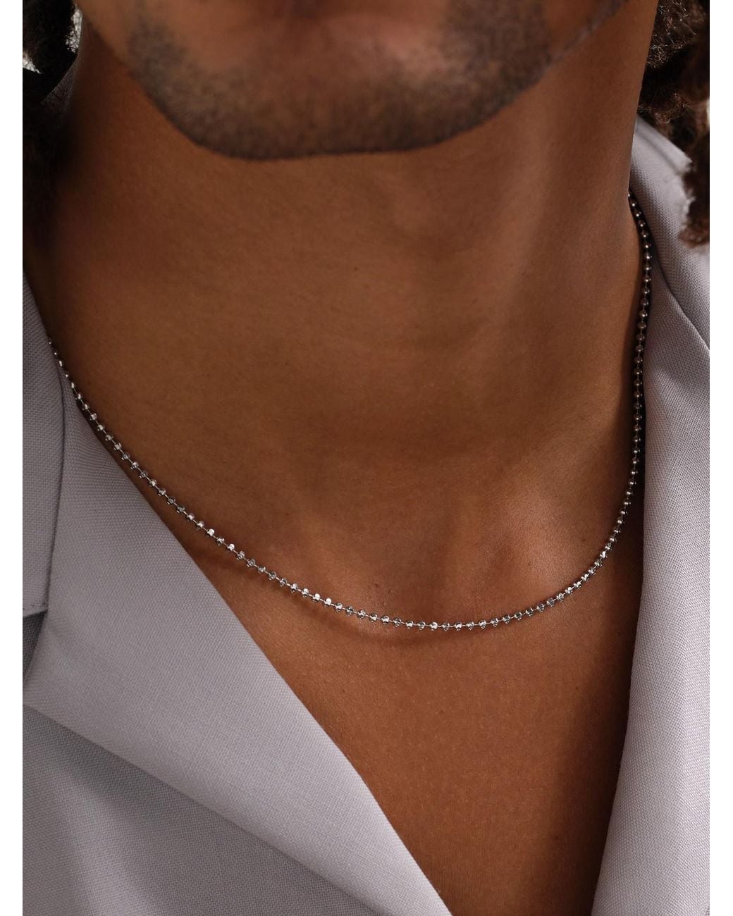 Alex Moss New York Black 20-Inch 14-Karat Ball Chain Necklace for men