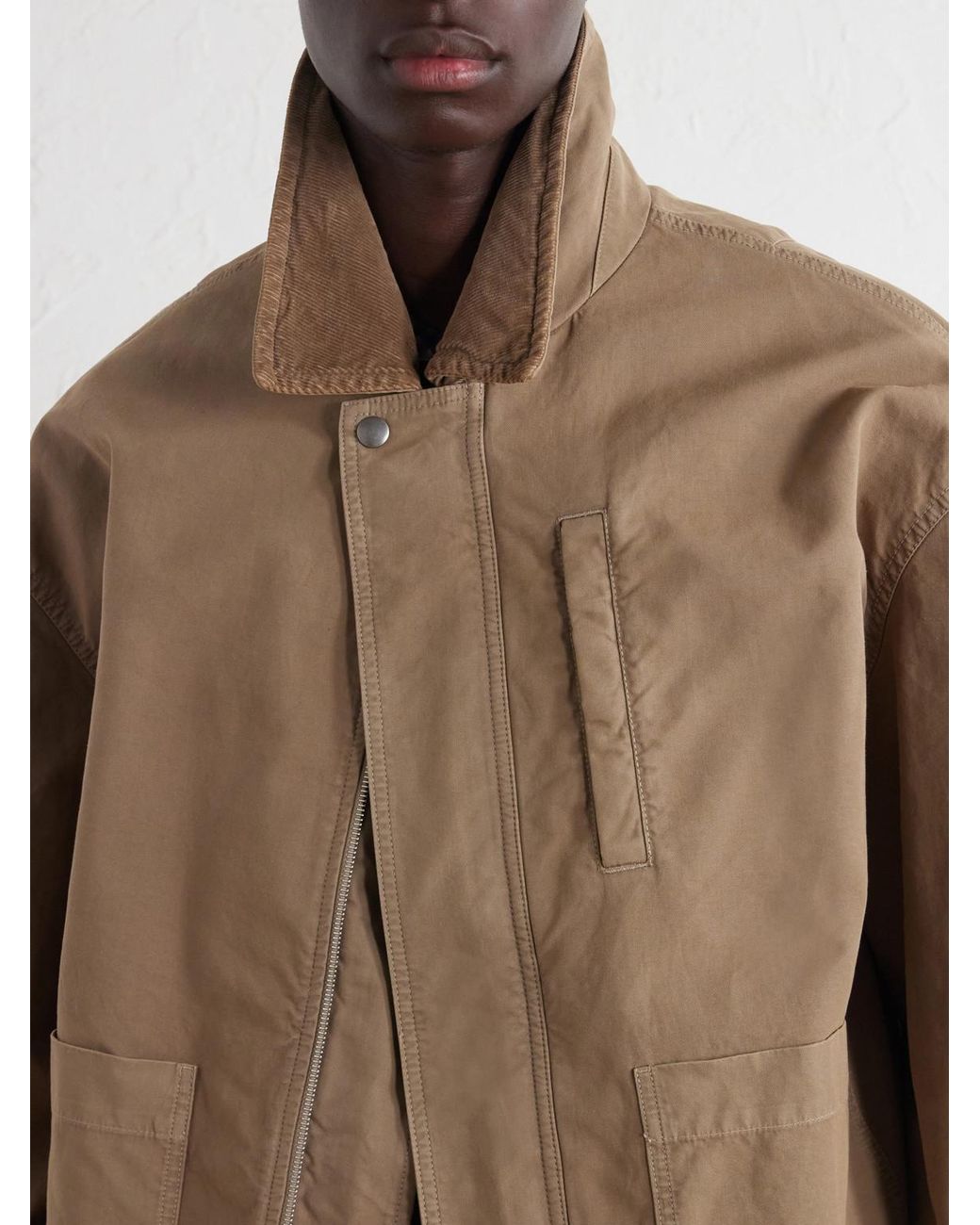 Dries Van Noten Natural Corduroy-Trimmed Cotton-Canvas Jacket for men