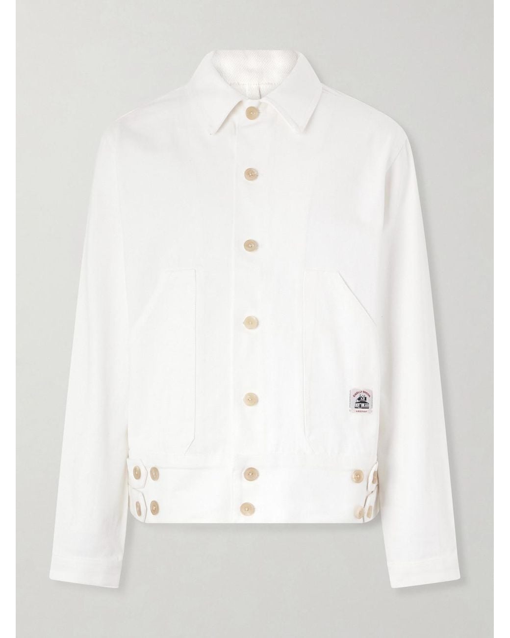 Bode White Knolly Brook Logo-appliquéd Cotton-twill Jacket for men