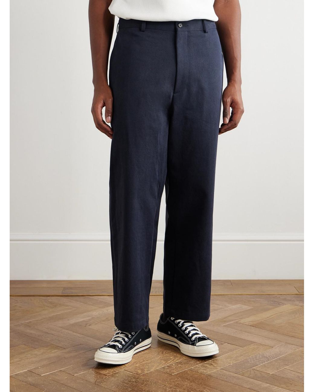 A.PRESSE Blue Type.3 Tapered Cotton-Twill Chinos for men