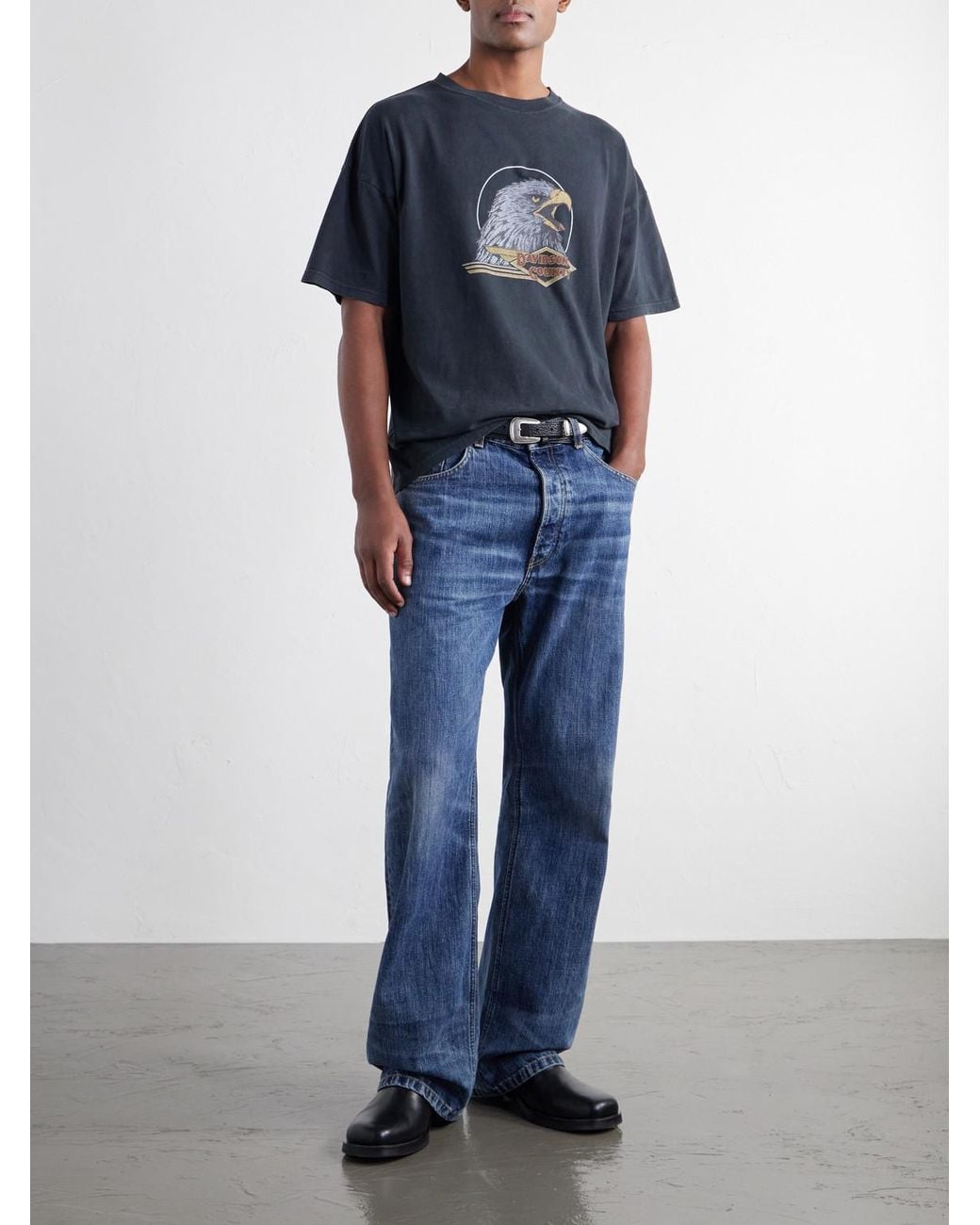 Remi Relief Blue Davidson County Printed Cotton-Jersey T-Shirt for men