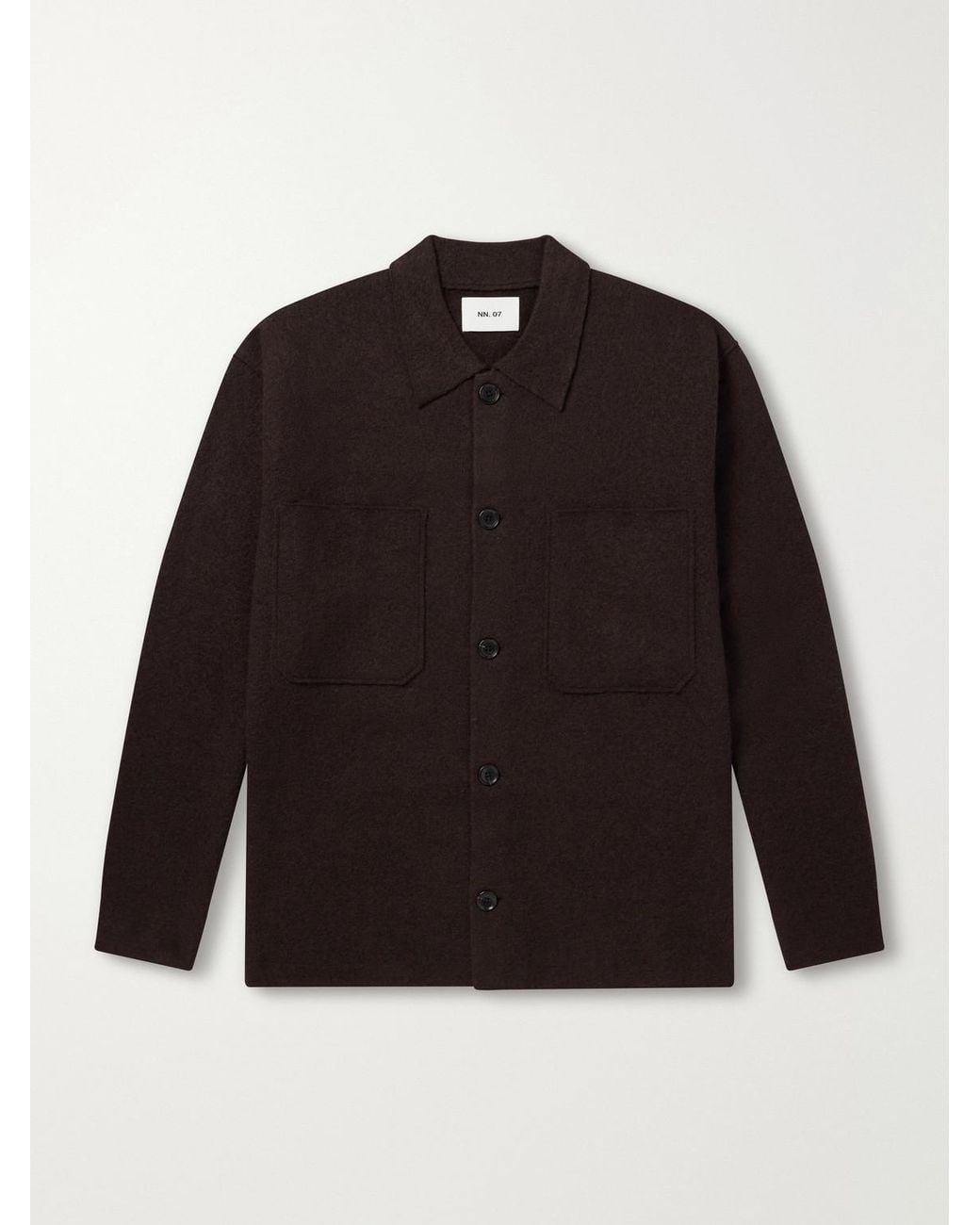 NN07 Black Jonas 6398 Merino Wool Overshirt for men