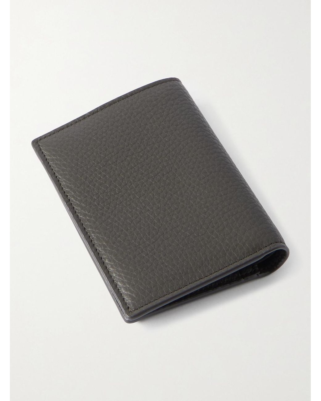 Saint Laurent Black Logo-appliquéd Full-grain Leather Billfold Wallet for men