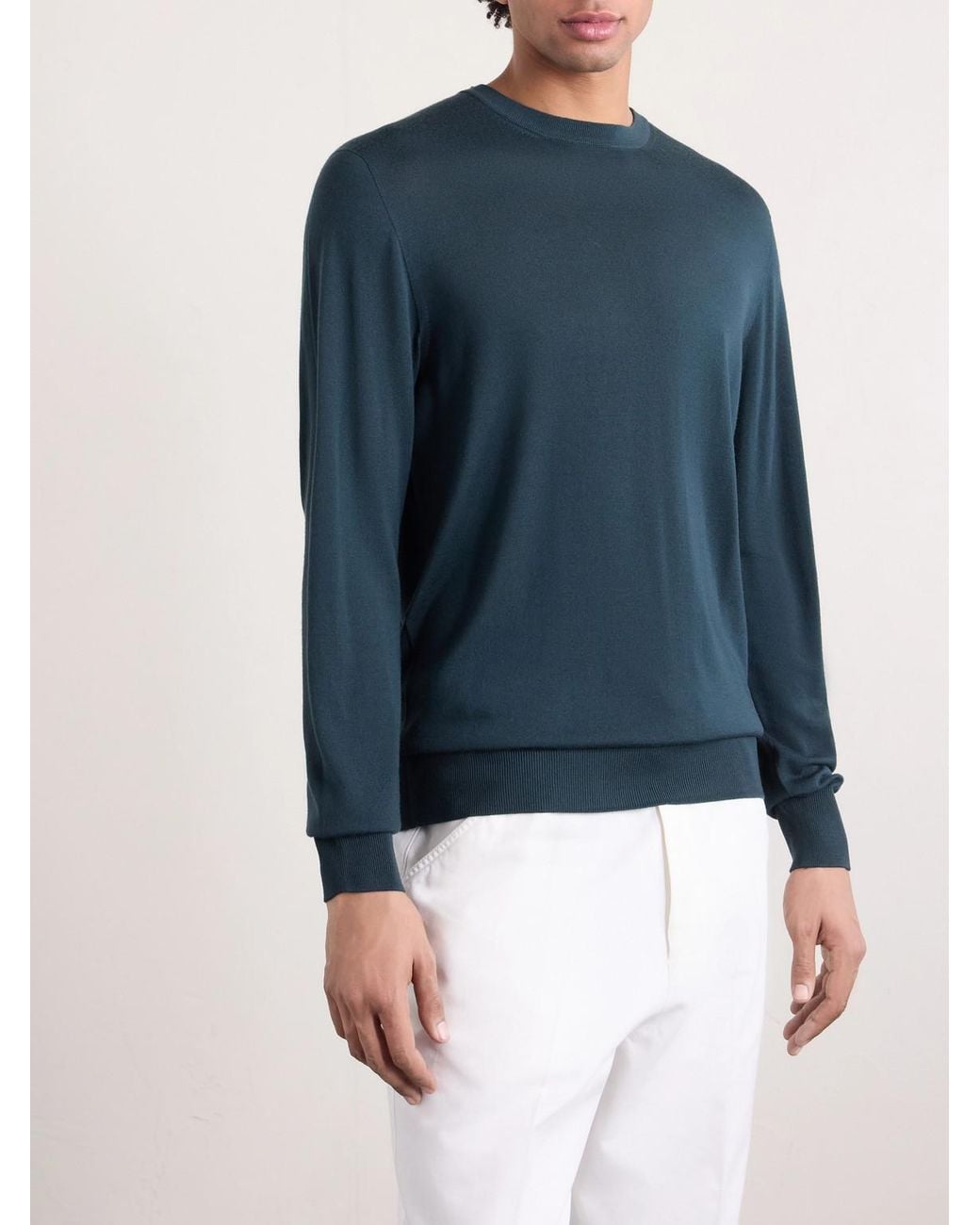 Sease Blue Lasca Wish Virgin Wool T-Shirt for men