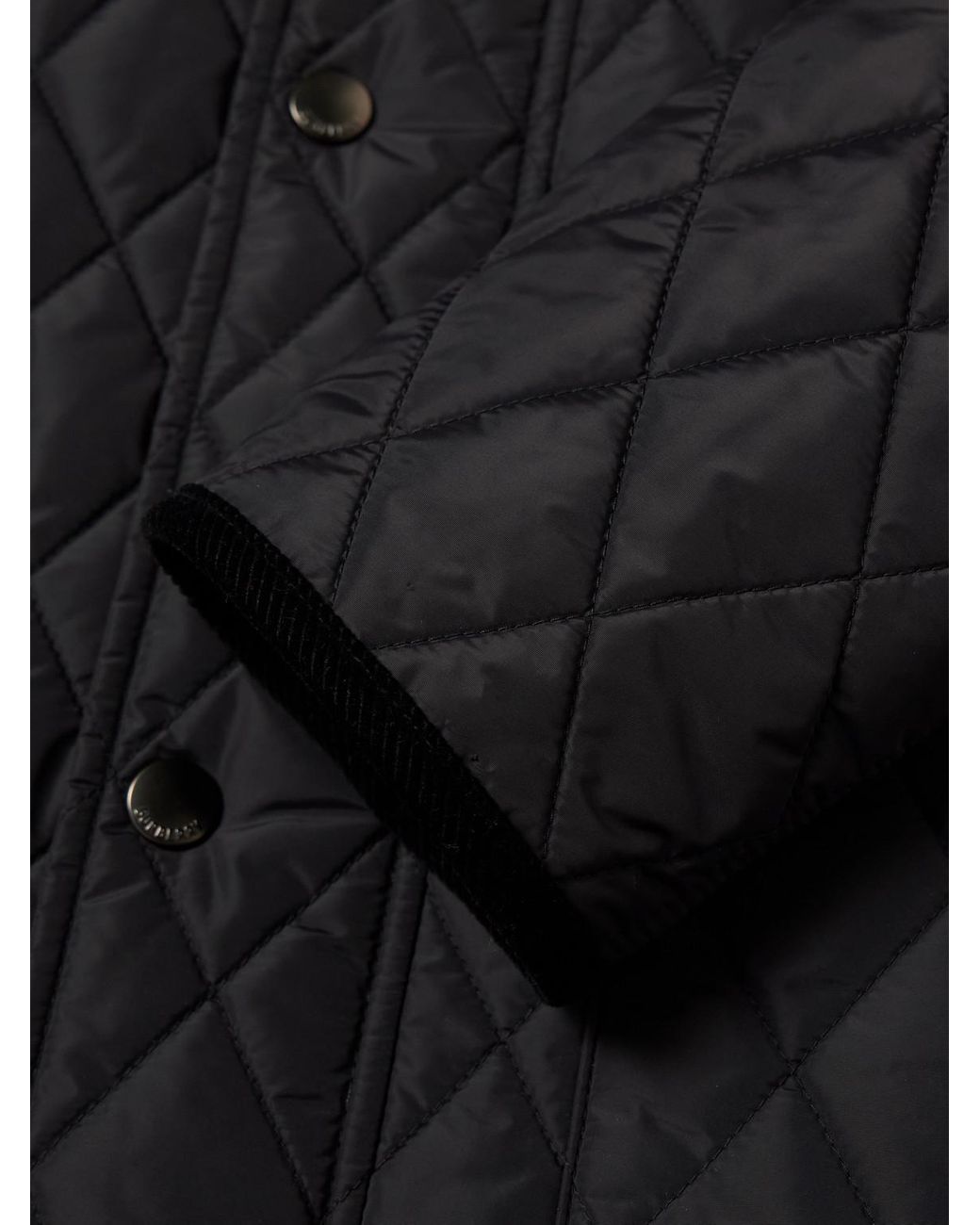 Burberry Black Corduroy-trimmed Quilted Nylon Barn Jacket for men